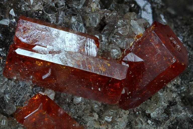 MMS 55-7 Vanadinite, Apache Mine, Radium, Burch area, Globe Hills Mining District, Gila County, Arizona, USA