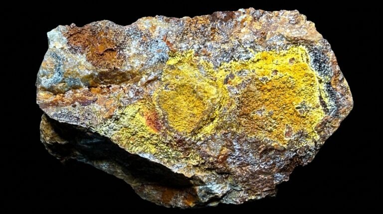 MMS 61 P476 Cacoxenite Lavers Hill Quarry, Fish Creek, Victoria